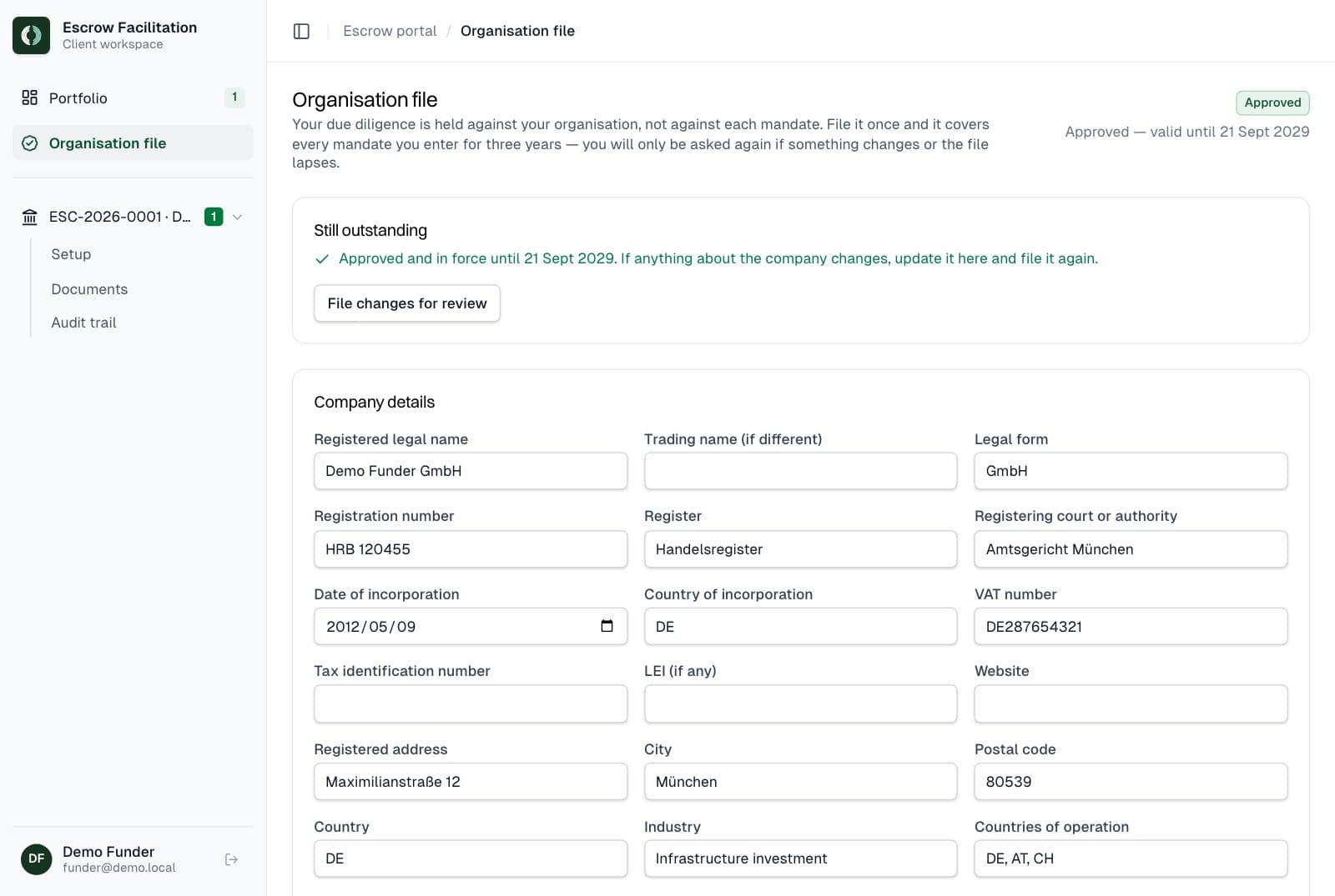Funder: Your file is approved
